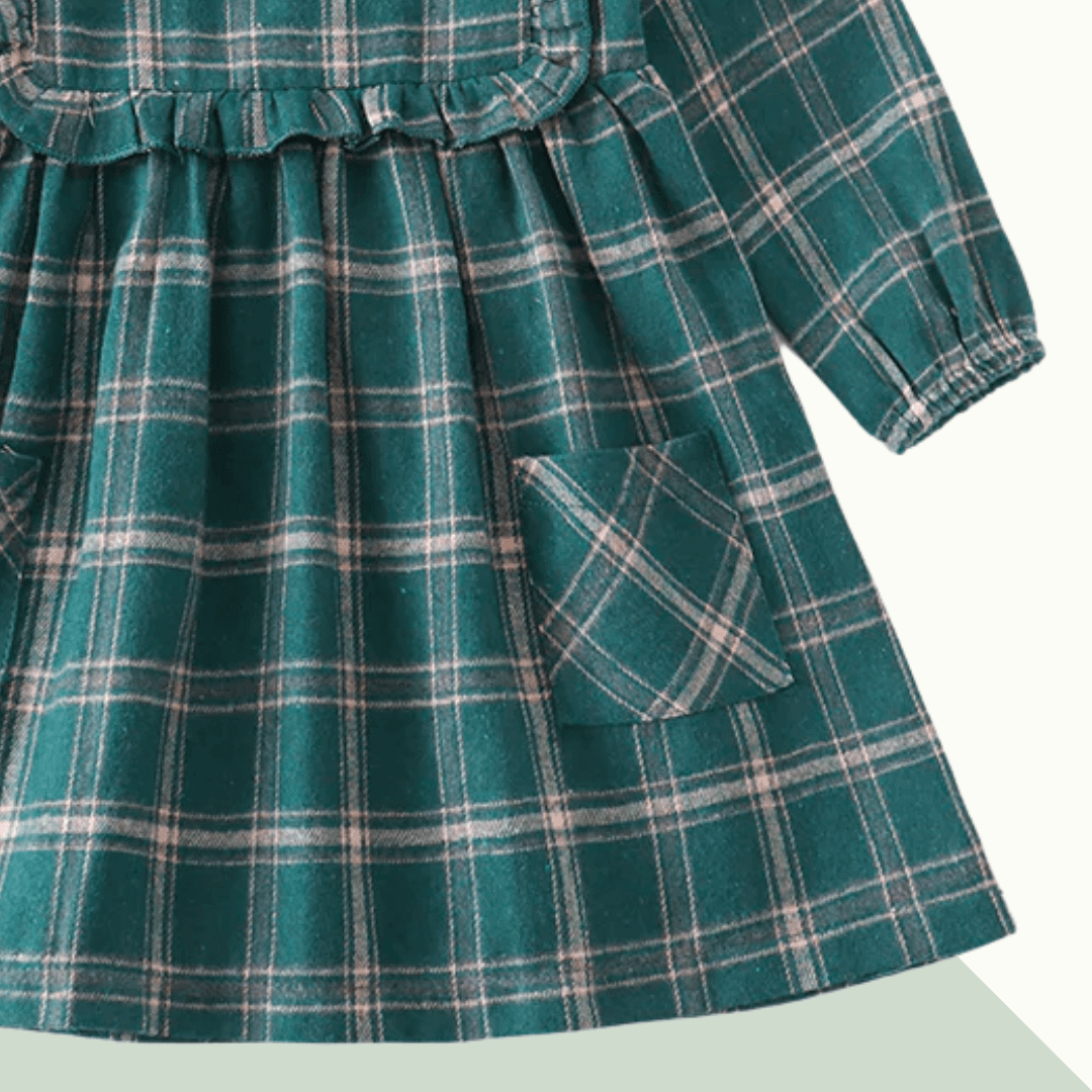 Forest Plaid Toddler Ruffle Dress - Evvie Bean's Baby Boutique