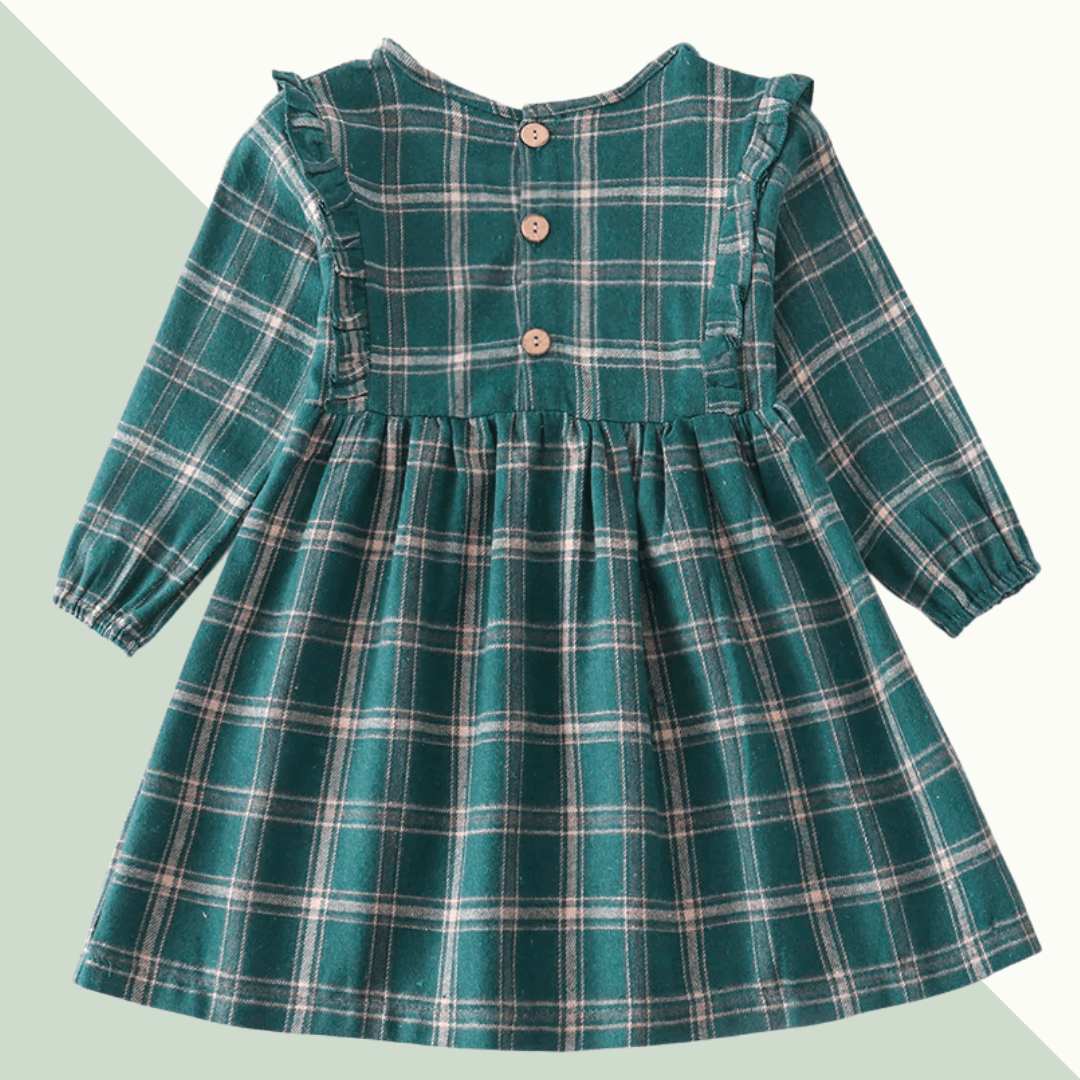 Forest Plaid Toddler Ruffle Dress - Evvie Bean's Baby Boutique