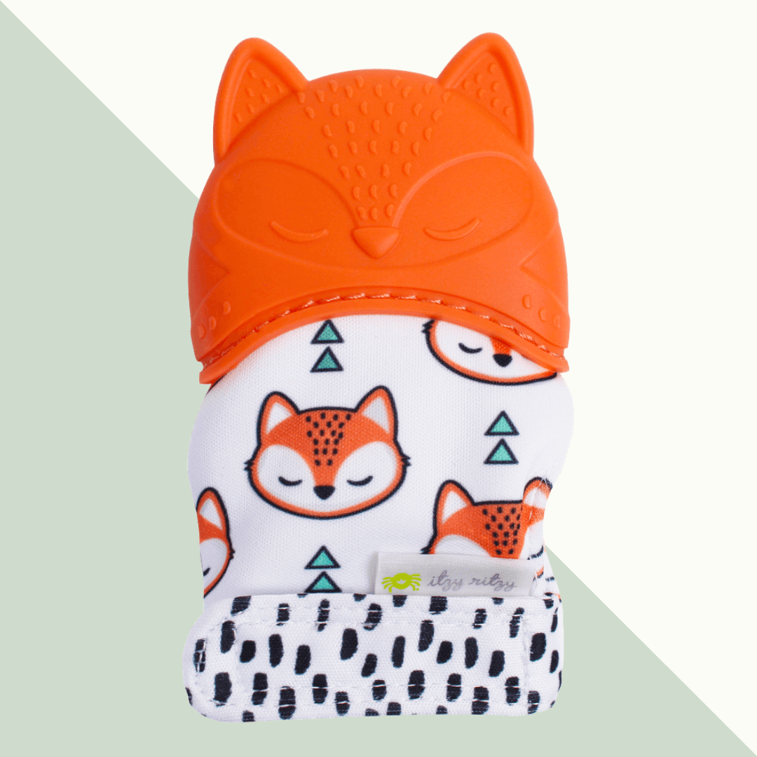 Itzy Mitt™ Silicone Teether Mitt - Fox - Evvie Bean's Baby Boutique