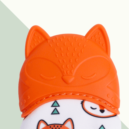 Itzy Mitt™ Silicone Teether Mitt - Fox - Evvie Bean's Baby Boutique