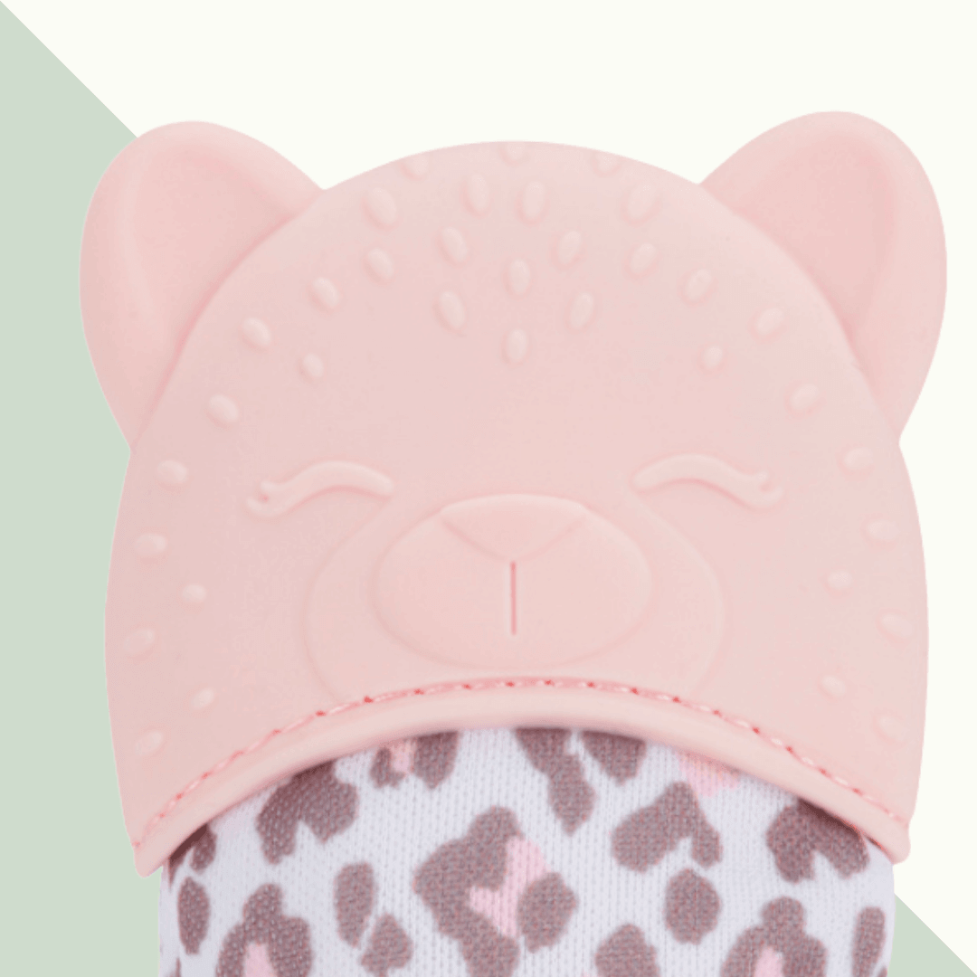 Itzy Mitt™ Silicone Teether Mitt - Leopard - Evvie Bean's Baby Boutique