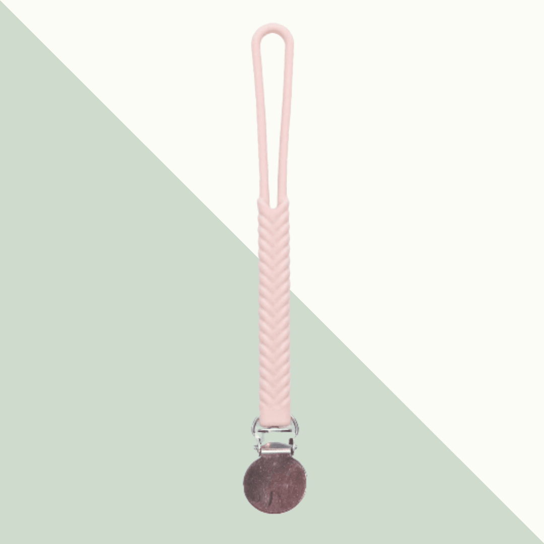 Braided Silicone Pacifier Clip - Evvie Bean's Baby Boutique