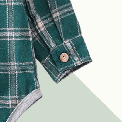 Forest Plaid Flannel Onesie - Evvie Bean's Baby Boutique