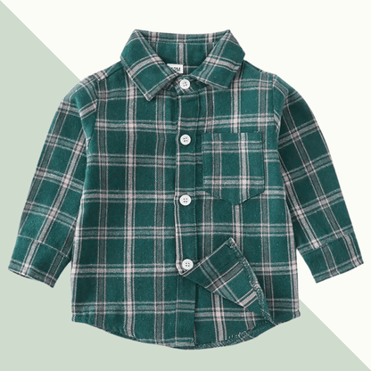 Forest Plaid Flannel Button-Down - Evvie Bean's Baby Boutique