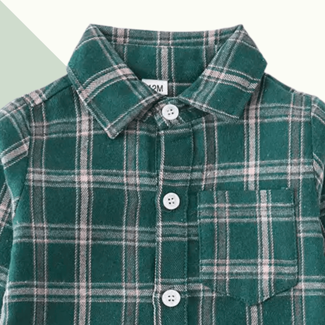 Forest Plaid Flannel Button-Down - Evvie Bean's Baby Boutique