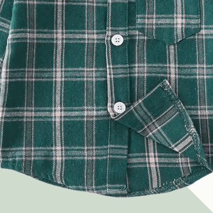 Forest Plaid Flannel Button-Down - Evvie Bean's Baby Boutique