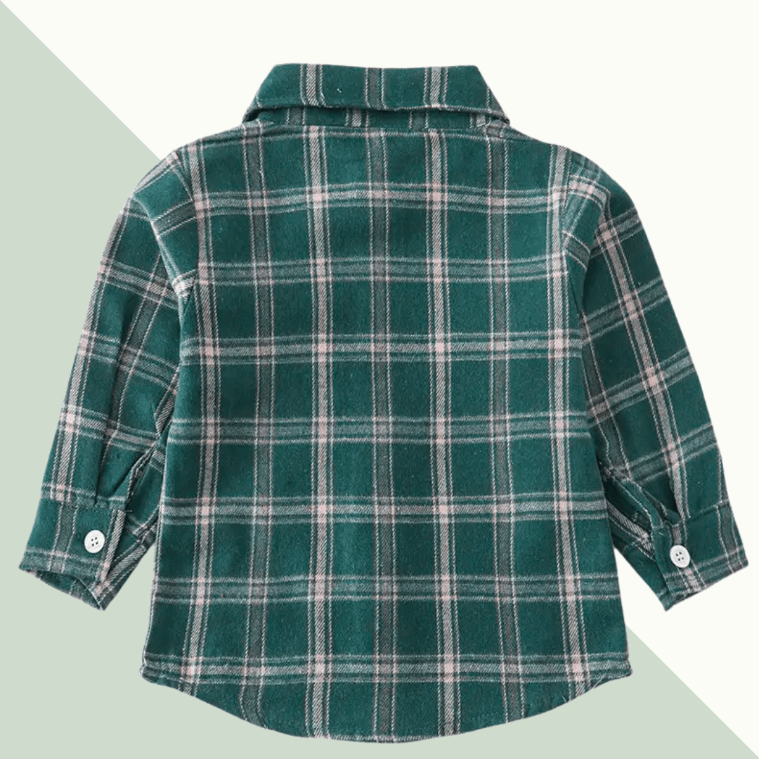 Forest Plaid Flannel Button-Down - Evvie Bean's Baby Boutique