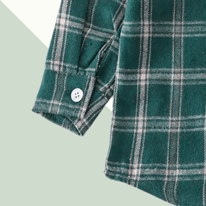 Forest Plaid Flannel Button-Down - Evvie Bean's Baby Boutique