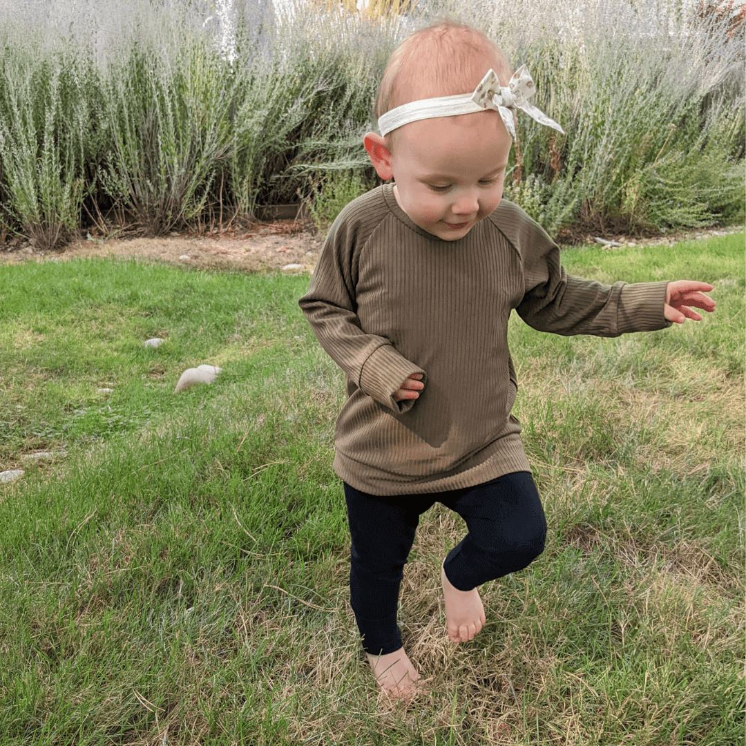 Raglan Sweater - Ribbed Army Green
