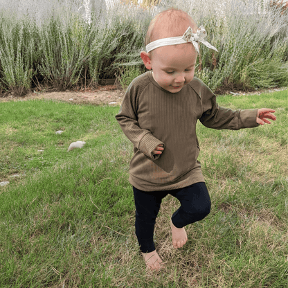 Raglan Sweater - Ribbed Army Green