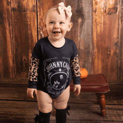 Johnny Cash long sleeve romper - Evvie Bean's Baby Boutique