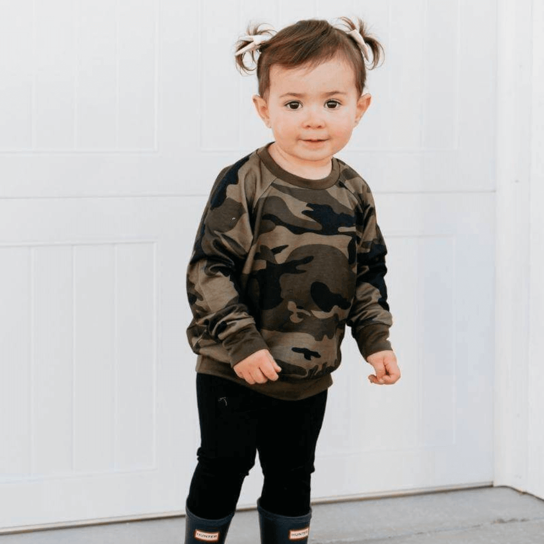 Remi Pullover - Camo - Evvie Bean's Baby Boutique