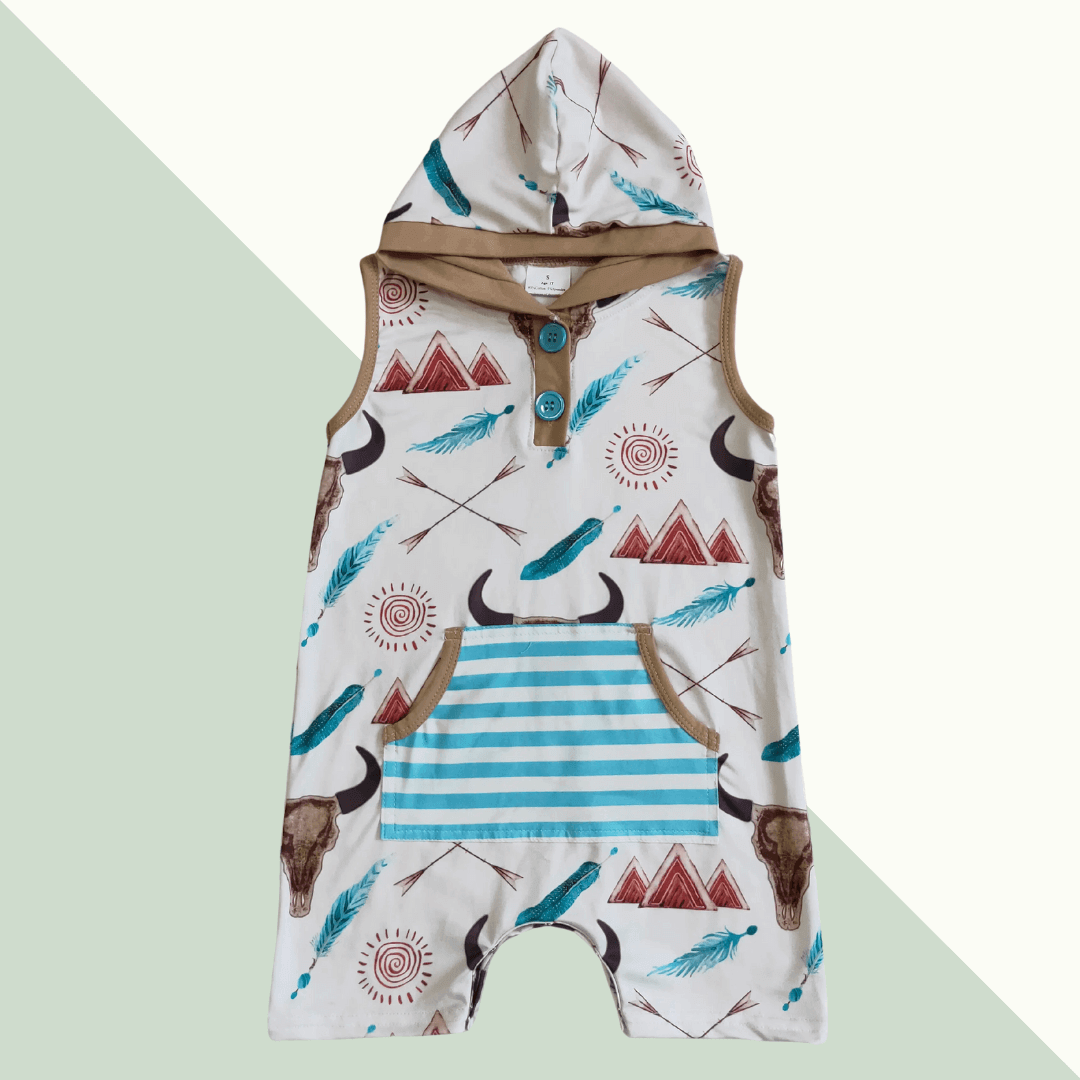 Bulls & Arrows Hoodie Tank Romper 2T