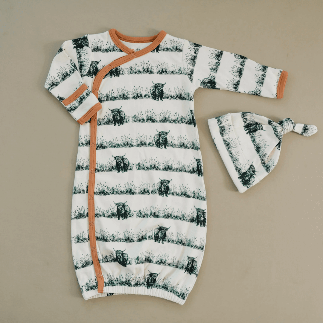 Highland Cow Gown - Evvie Bean's Baby Boutique