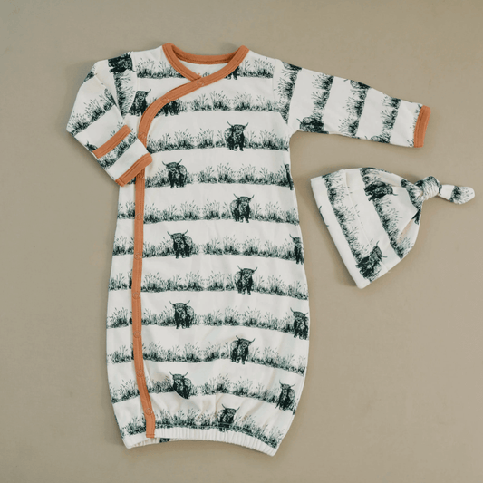 Highland Cow Gown - Evvie Bean's Baby Boutique