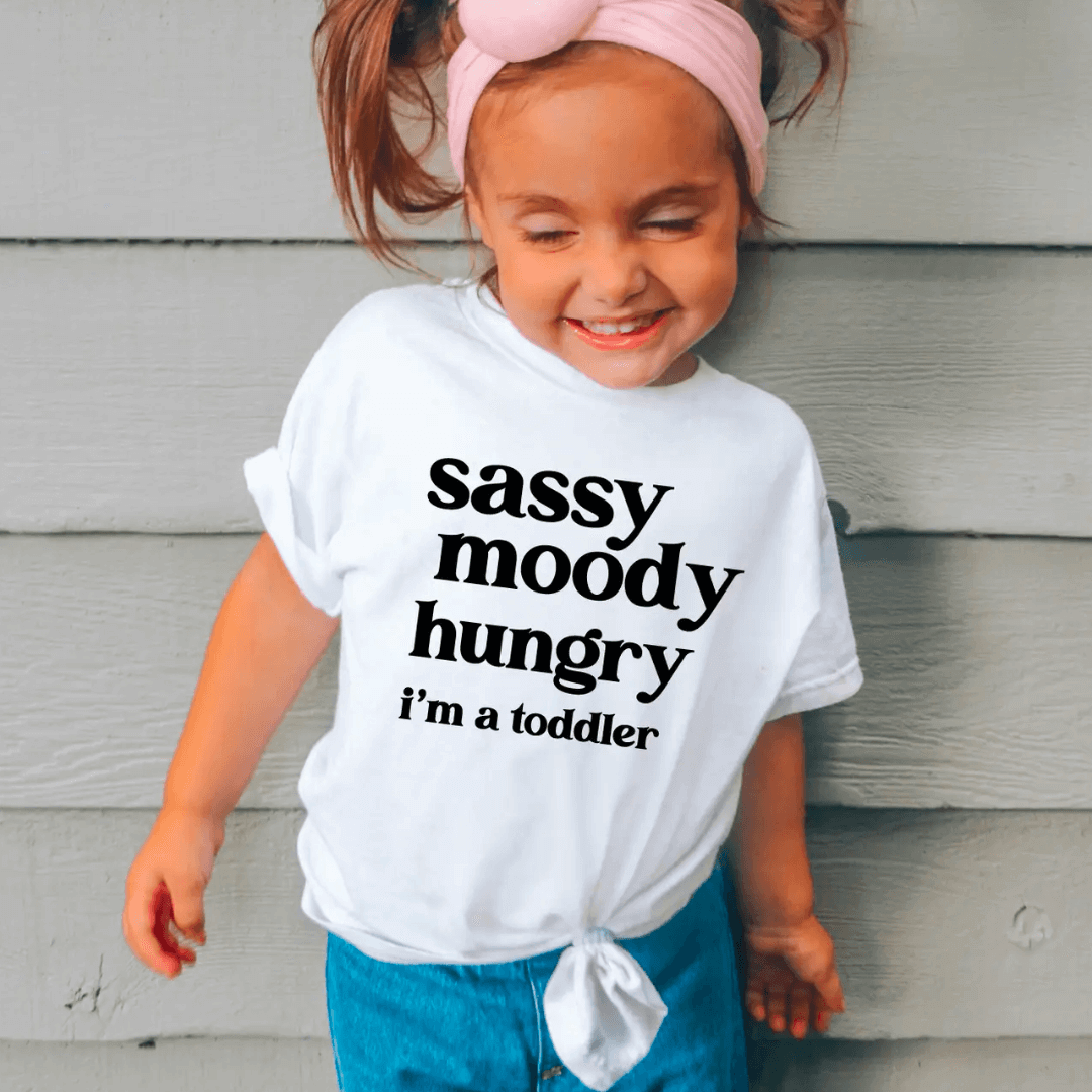 Sassy, Moody, Hungry, I'm a toddler graphic tee - Evvie Bean's Baby Boutique