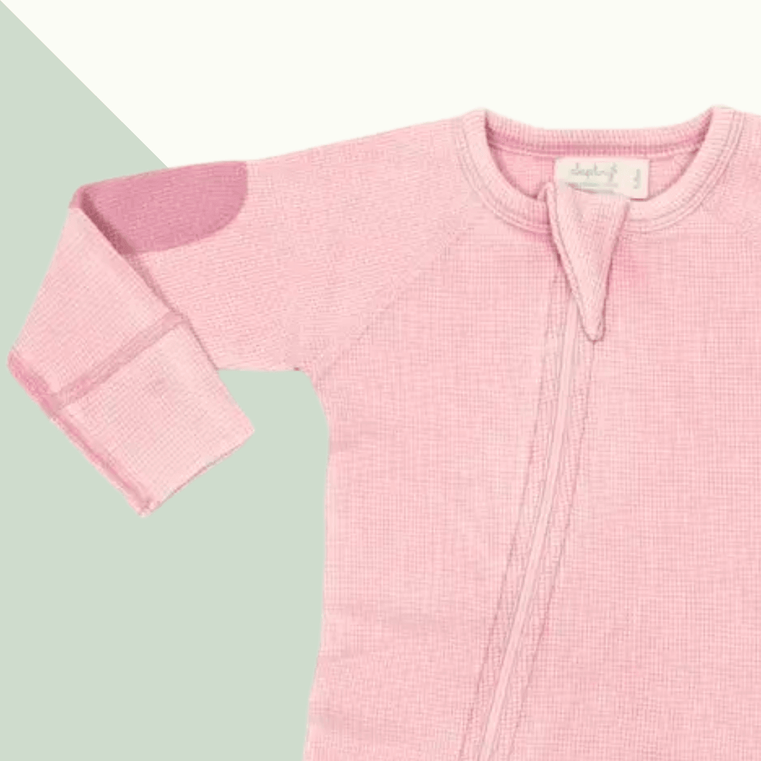 Pink Waffle Zip Playsuit - Evvie Bean's Baby Boutique