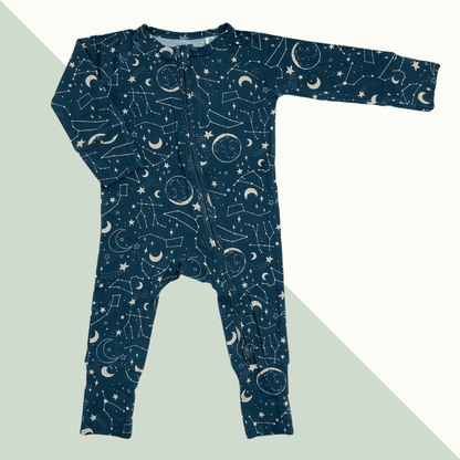 Bamboo Sleeper - Midnight Blue Constellation - Evvie Bean's Baby Boutique