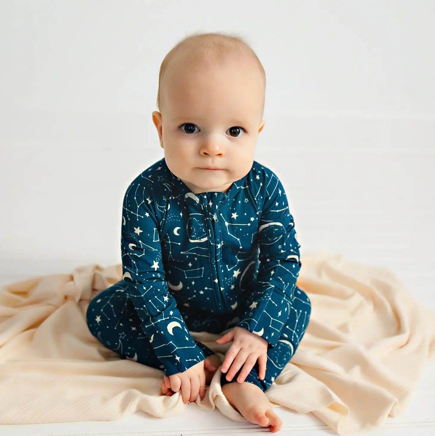 Bamboo Sleeper - Midnight Blue Constellation - Evvie Bean's Baby Boutique