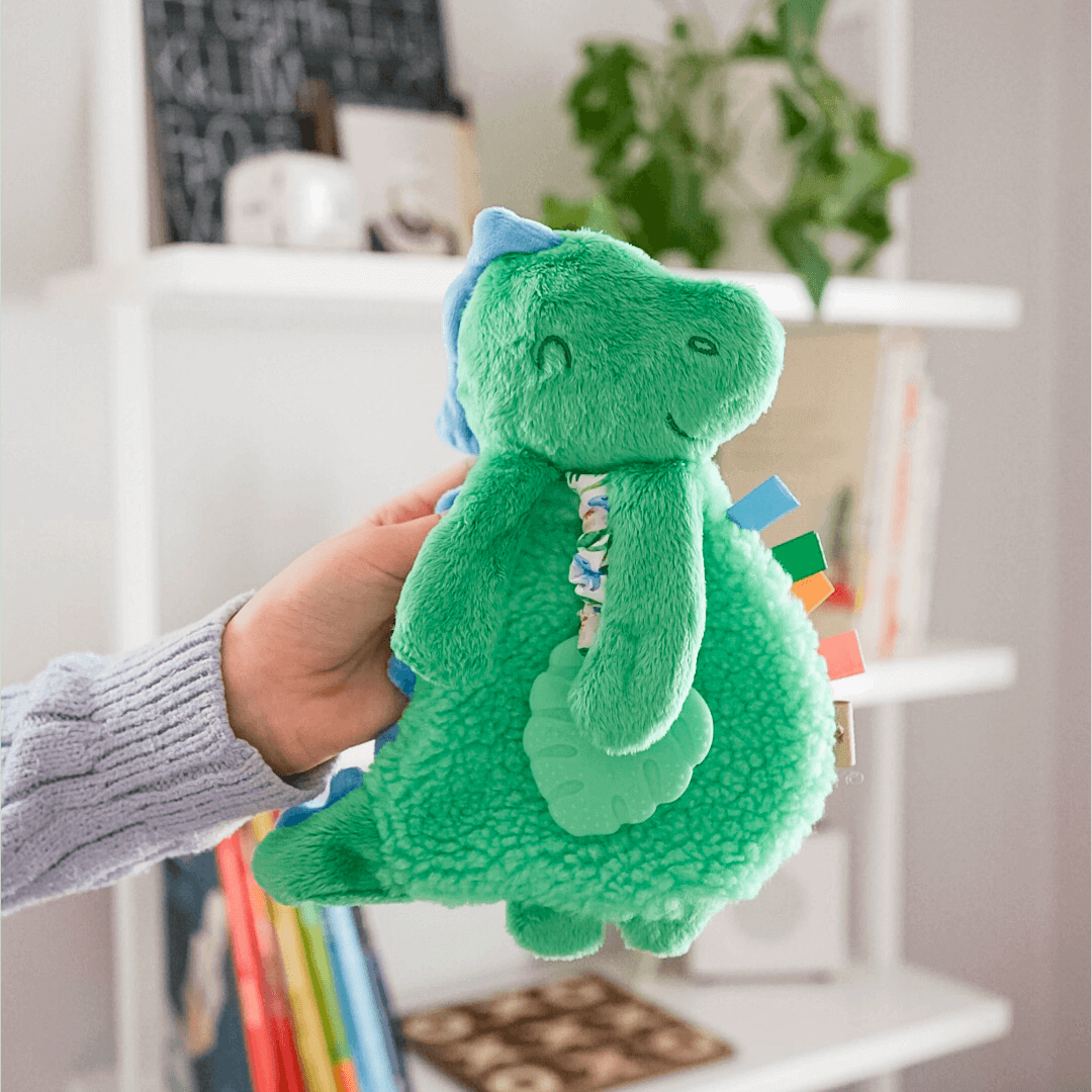 Itzy Lovey™ Dino Plush + Teether - Evvie Bean's Baby Boutique