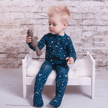 Bamboo Sleeper  - Midnight Blue Constellation - Evvie Bean's Baby Boutique