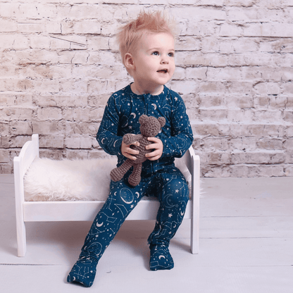 Bamboo Sleeper  - Midnight Blue Constellation - Evvie Bean's Baby Boutique