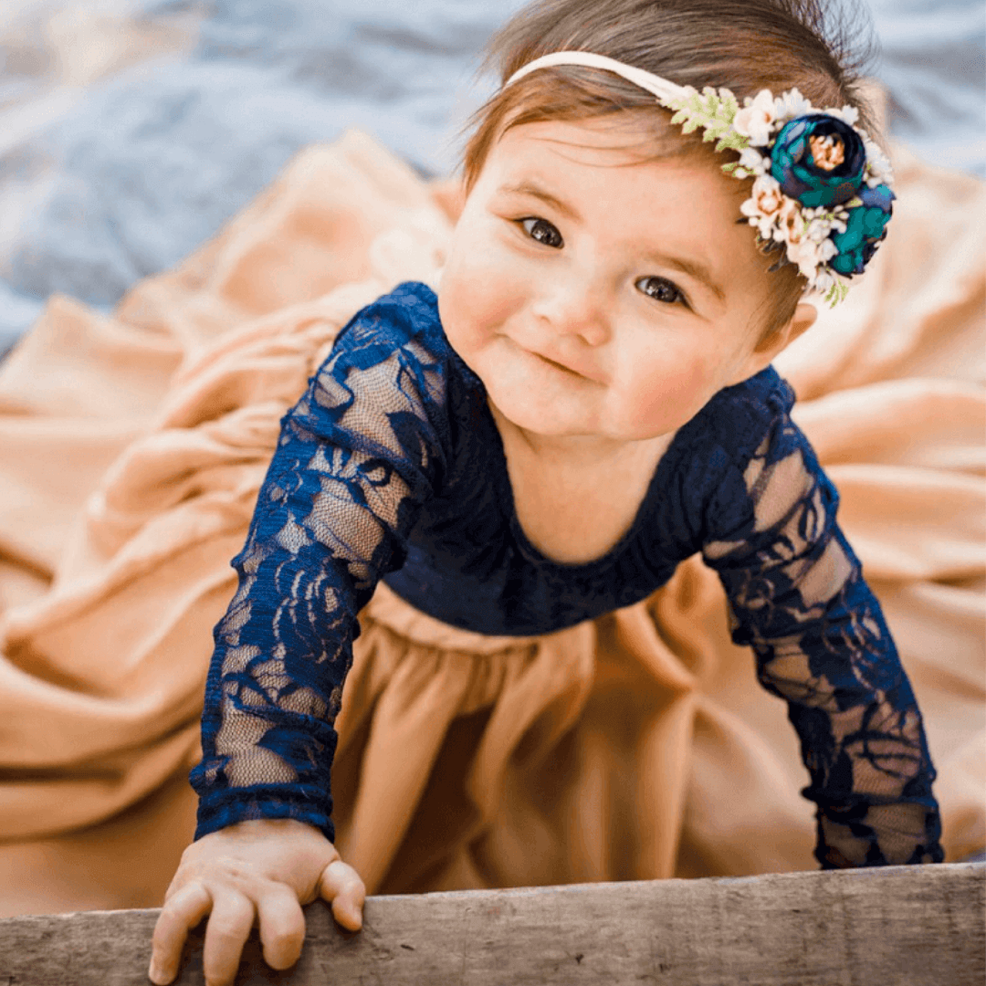 Lana Lace Leotard - Navy - Evvie Bean's Baby Boutique