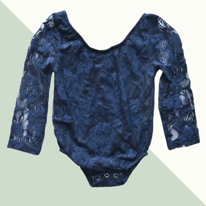 Lana Lace Leotard - Navy - Evvie Bean's Baby Boutique