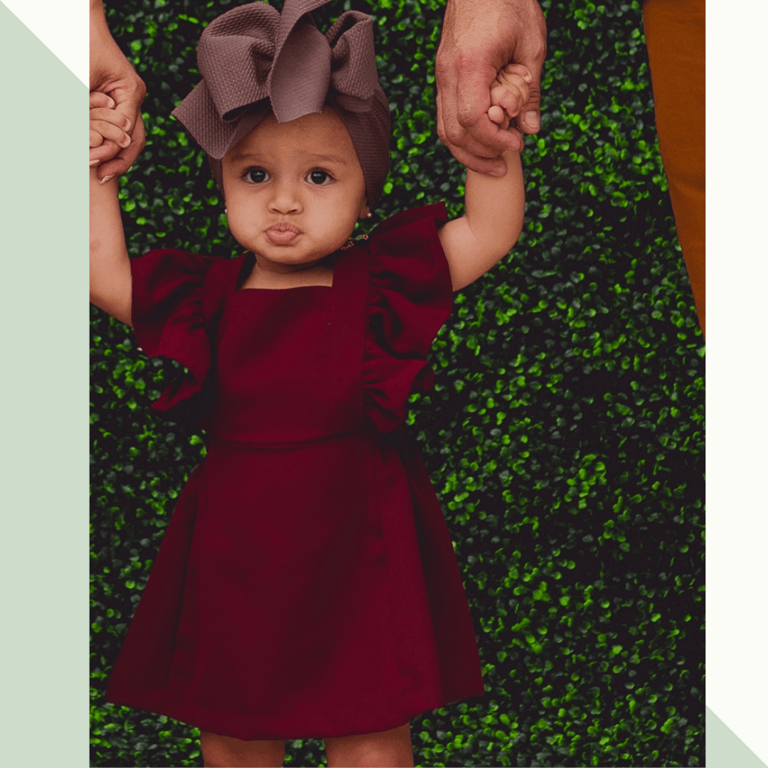 Victoria Ruffle Dress - Wine - Evvie Bean's Baby Boutique